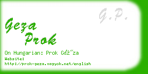 geza prok business card